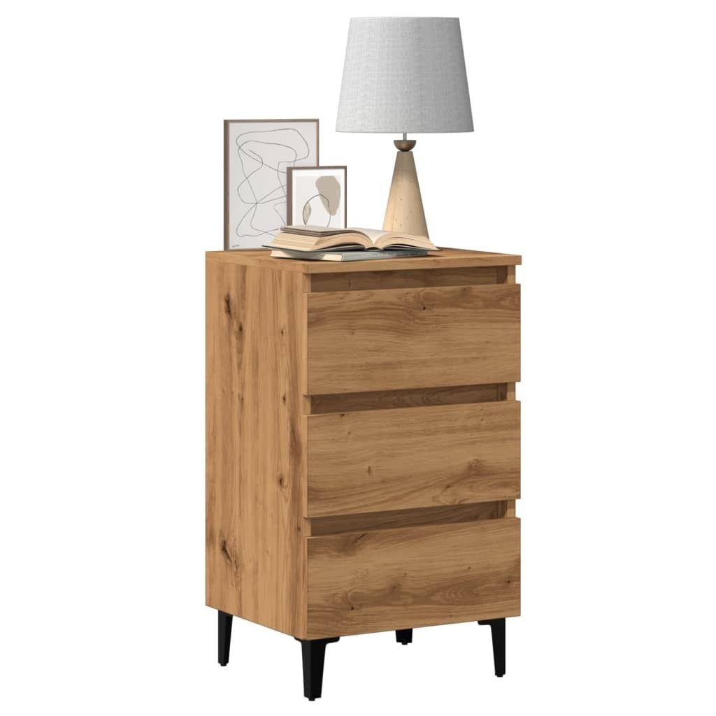 Maison Exclusive - Nachttisch mit Metallbeinen Artisan-Eiche 40x35x69 cm