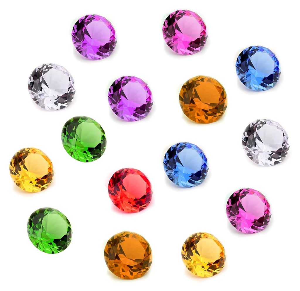 15 Stücke transparente Glasdiamanten 20 MM klare Kristalledelsteine für Vase Füller Weihnachten Hochzeit Geburtstag Party (Farbe)