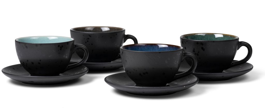 Bitz Tasse mit Untertasse black/dark blue 0,24 l Set4