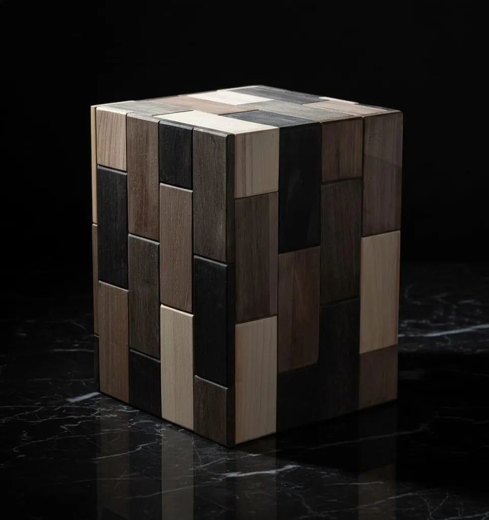 Bout de canapé en bois PatchWood : Petite Table d'Appoint et de Rangement - 8