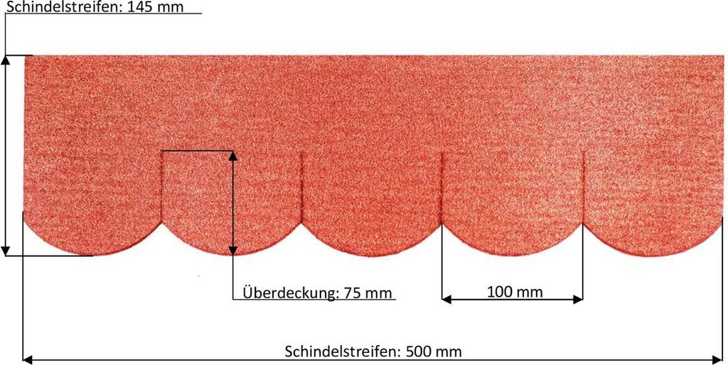 1 sada hladkých střešních tašek (100 mm) červené barvy Obrázek produktu 