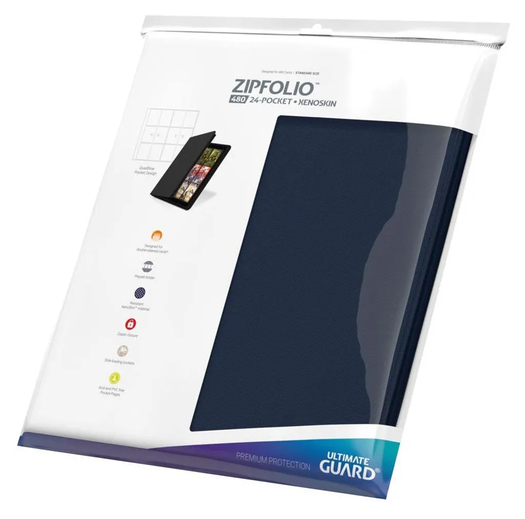 Zipfolio 480 Ultimate Guard Bleu : Rangement Xenoskin avec Fermeture - 4