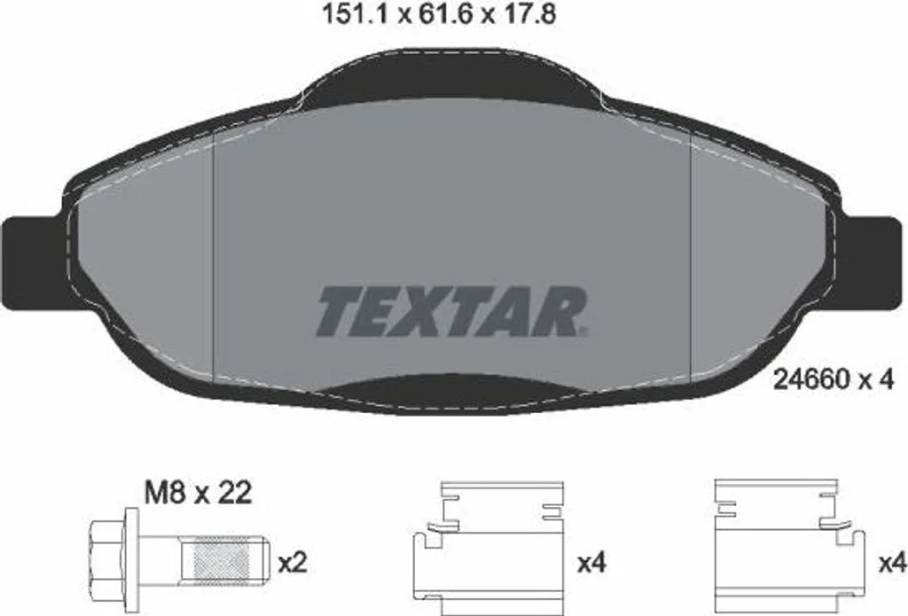 Éliminez les bruits de freinage sur Peugeot 308 avec Textar 2466001 OE