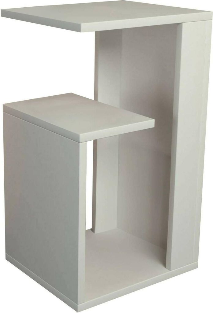 Wohnzimmertisch Kochab, Niedriger Wohnzimmertisch, Kaffeeregal, Couchtisch für Sofa, 35x30h60 cm, Weiß