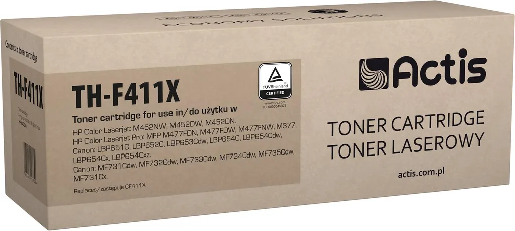 Toner cyan grande autonomie 5000 pages compatible HP 410X CF411X Actis
