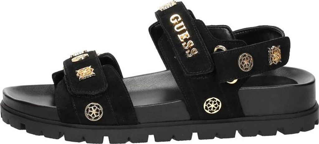 Guess Florizi Sandalen Plat - Zwart - Maat 38