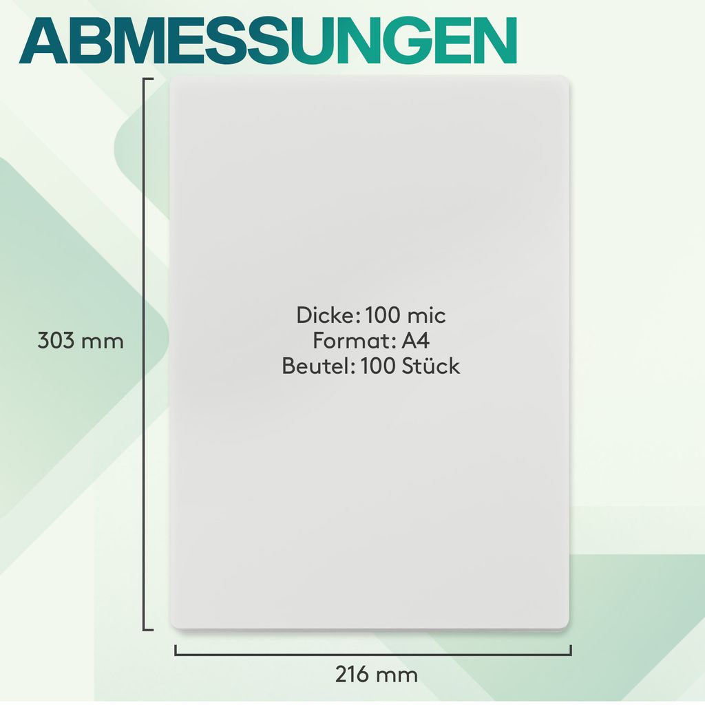 ACROPAQ Laminierfolien A4 - 100 mic, 100 Stück, Glaenzend, Produktbild 6
