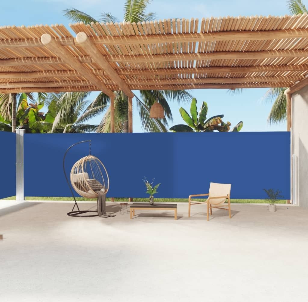 "WINTER SALE"Seitenmarkise Anti-UV & Wasserfest - modernes Design - Ausziehbar Blau 200x1200cm NEU503069 - Sonnenschirme