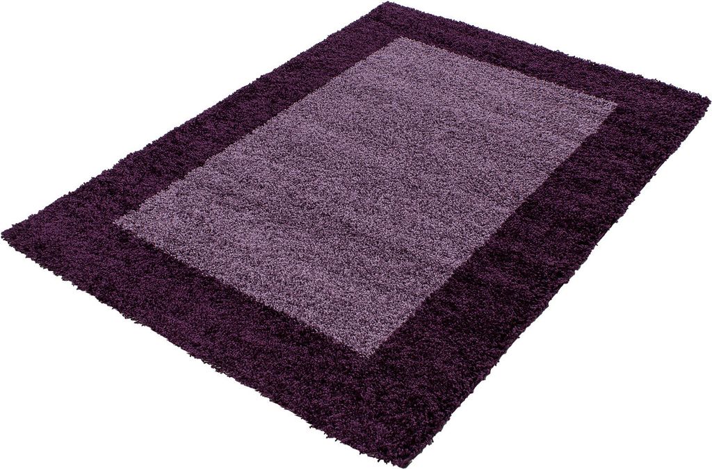 Teppich Läufer Wohnzimmer Violett 100x200 Bordüre Design aus Polypropylen