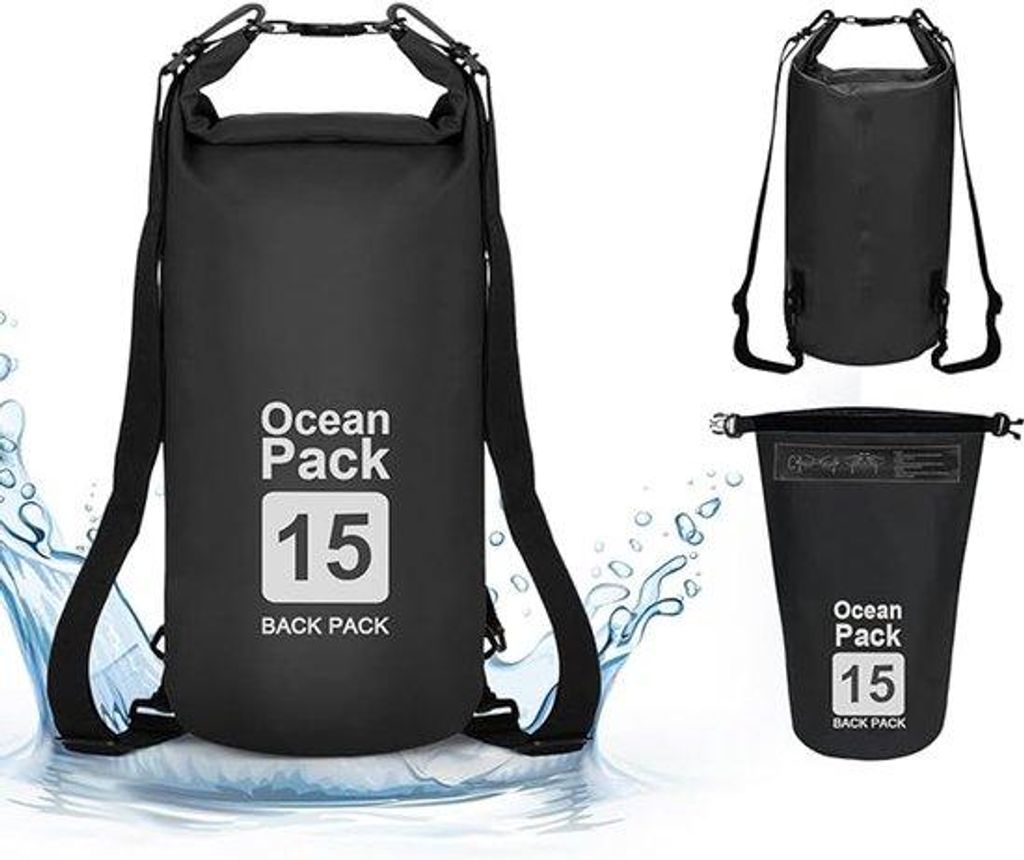 Famanu Dry Bag Rucksack – Wasserdichtes Roll-Top Design mit verstellbaren Trägern