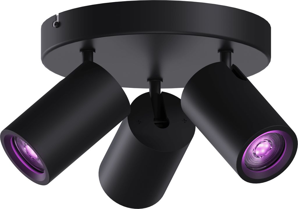 Calex Smart LED Deckenstrahler, 3-flammig rund, schwenkbar, RGB-Farben & kalt- bis warmweiß Licht, dimmbar, WLAN App- & Sprachsteuerung, Weiß