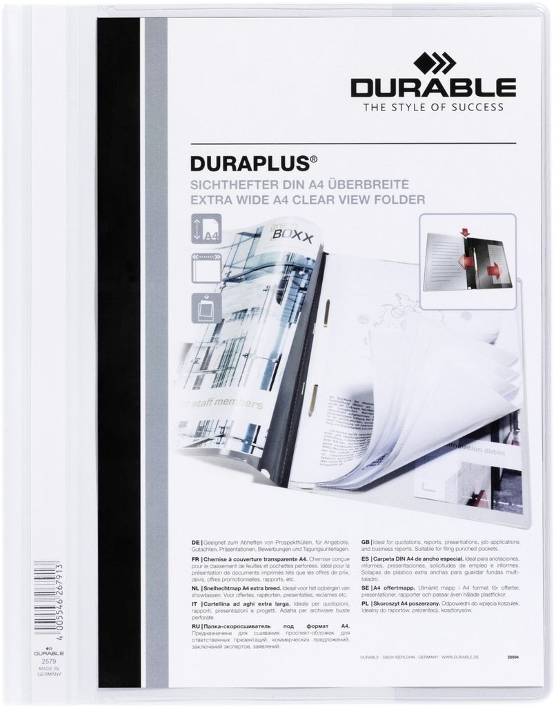 Durable 25 Präsentationshefter Duraplus weiß DIN Produktbild 