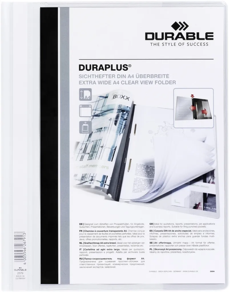 Durable 257902 Duraplus: 25 Cartelline Bianche per Presentazioni A4+