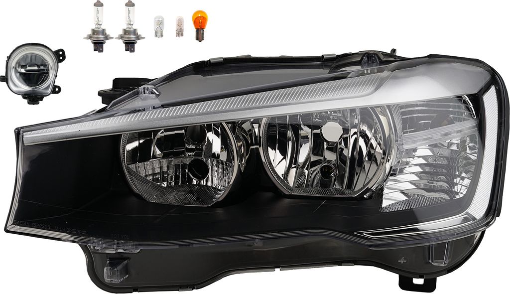 Johns, Scheinwerfer passend für BMW X3 F25 04/14- H7 H7 Links + Nebelsc. + Leuchtmittel 63117334077 7334077 63177317251 7317251