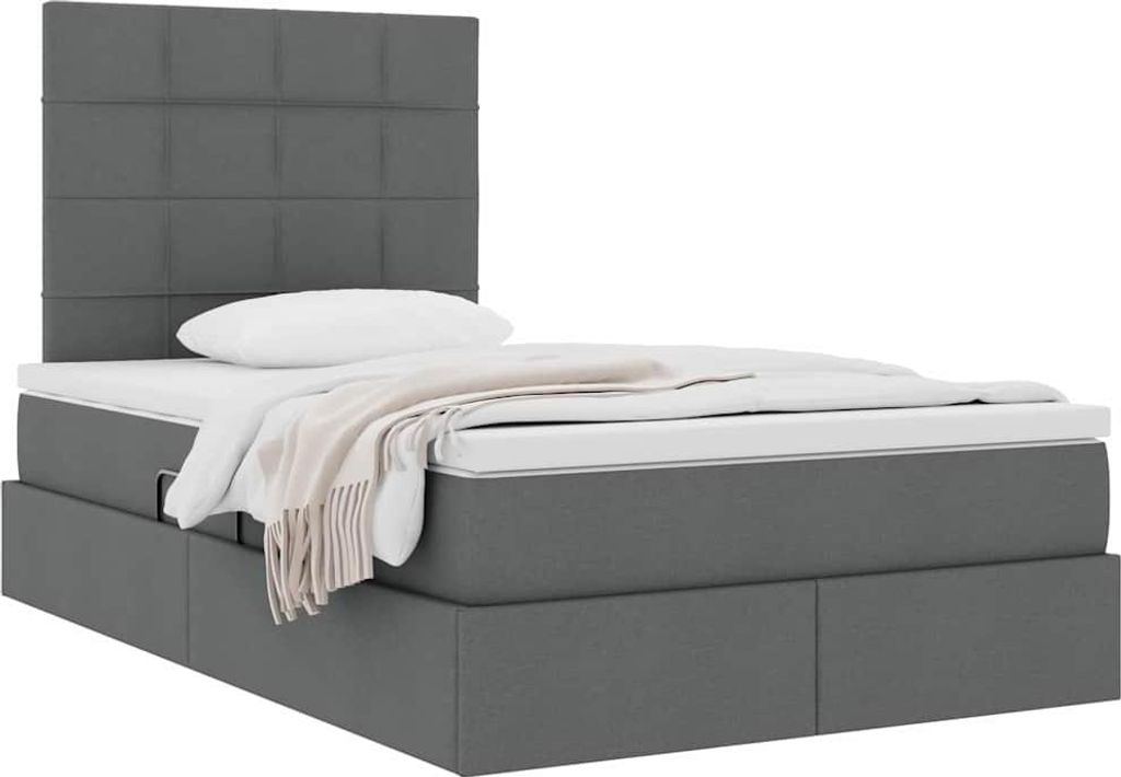 (Robust Möbel) Aufbewahrungsbett mit Matratze Dunkelgrau 120 x 200cm - CL456193 - Klassische BettenJugendbett Tagesbett