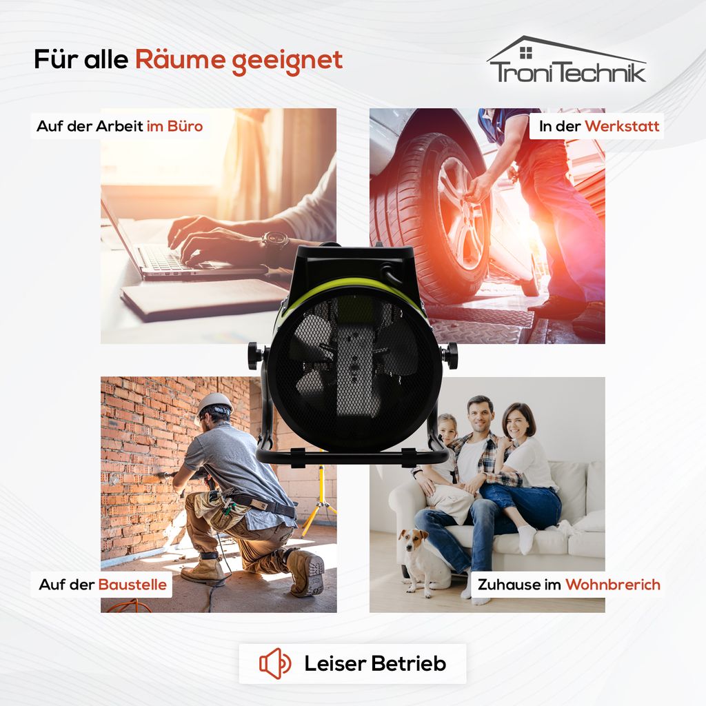 TroniTechnik® KH-503 Keramikheizer Heizlüfter Heizung 3.000 Produktbild 8