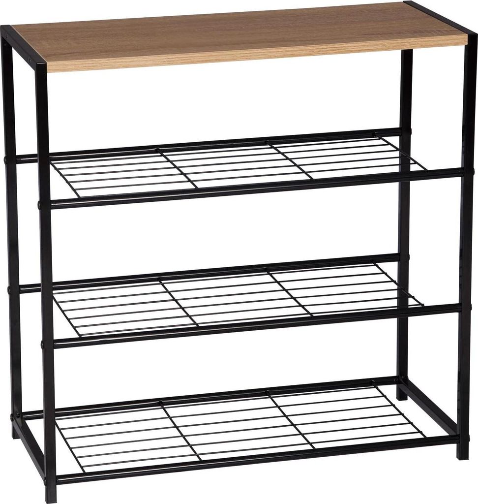 Schuhregal - Schuhständer aus Holz - Freistehend - Für Flur und Wohnzimmer - Offenes Design