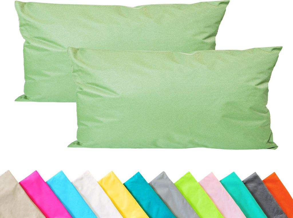 JACK 2er Set Outdoor Kissenhülle Kissenbezug 30x50cm Wasserfest Sitzkissen Lounge Kissen Garten Stuhl Lotus Effekt, Farbe:Mint