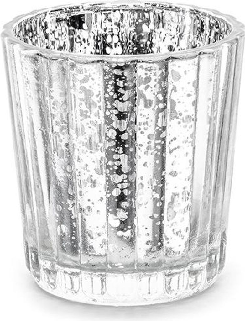 Kerzenständer, silber, 6cm (24 Stk.)