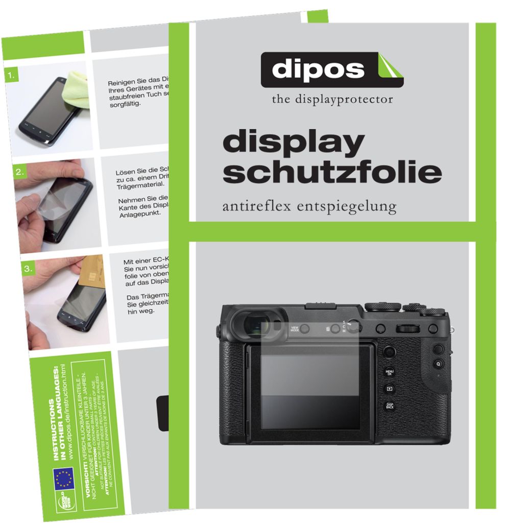 6x Schutzfolie für Fujifilm GFX 50R matt Displayschutzfolie Folie Display Schutz