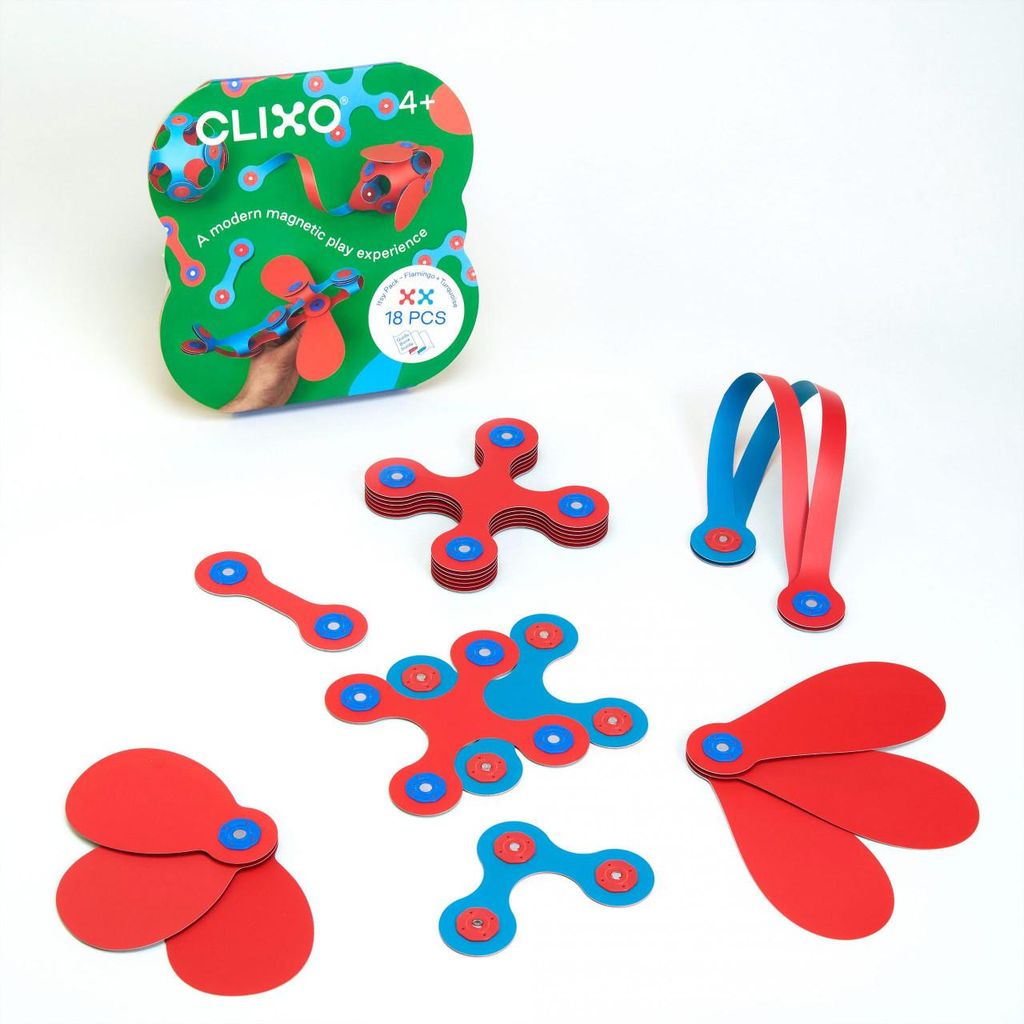 Clixo magnetisches Bauspiel – Itsy Flamingo & Türkis (18 Produktbild 
