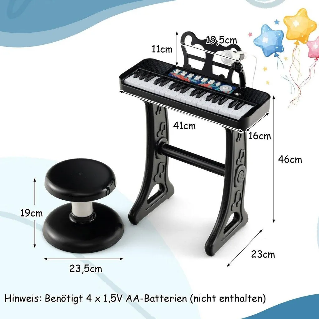 Piano enfant interactif 37 notes avec micro et pied réglable - Série Fun - 3
