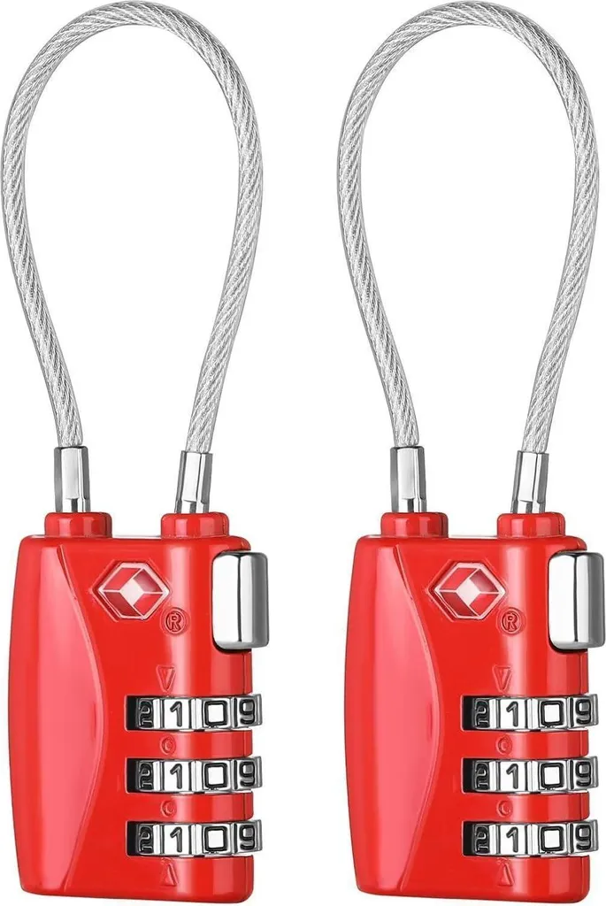 Évitez les valises forcées avec ce cadenas TSA rouge à code - Lot de 2