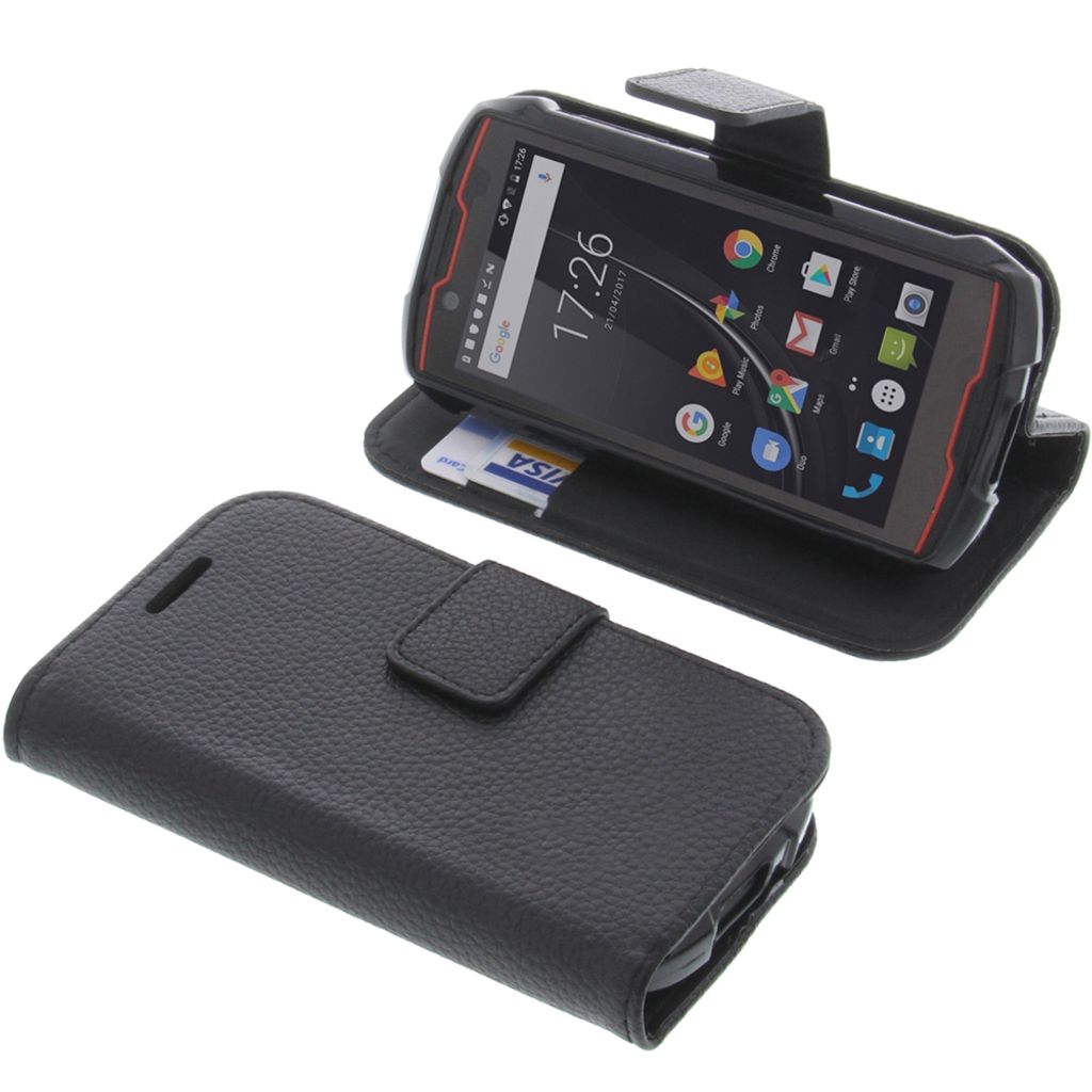 foto-kontor Tasche kompatibel mit Cubot KingKong Mini 2 Book Style schwarz Schutz Hülle Buch