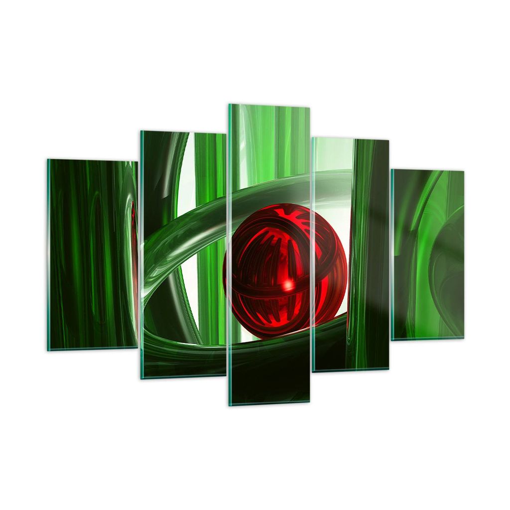 Bilder auf glas - Computergrafik 3d modern Komposition - 150x100cm - Glasbilder - Wandbilder - Kunstdruck - Wanddekoration aus Glas - Glas Bilder -...
