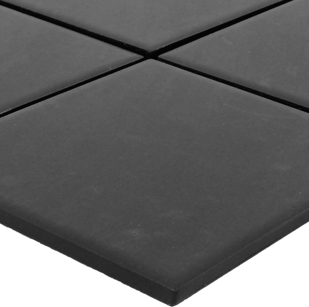 Keramikmosaik Miranda Rutschhemmend Schwarz Unglasiert Q97