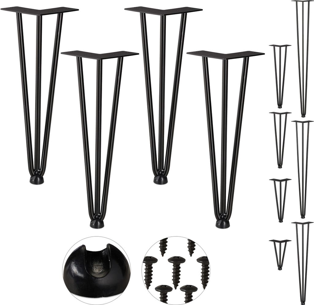 HIARPIN TABLE TREES pieds robustes en acier 45 cm jeu de 4 Image du produit 