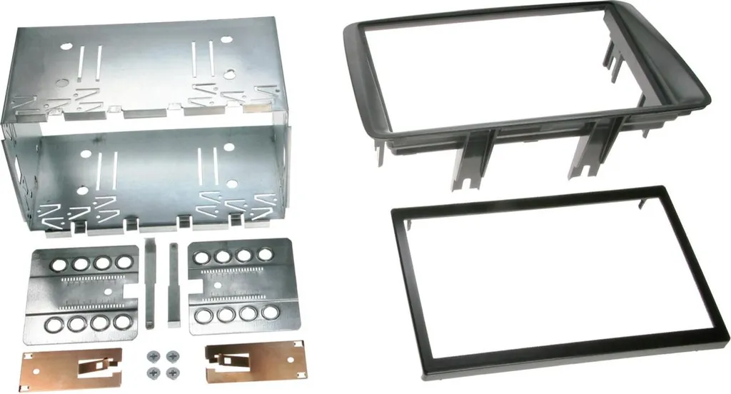 Solution Montage 2-DIN Fiat Panda 2003 Gris Foncé - Ajustement Parfait