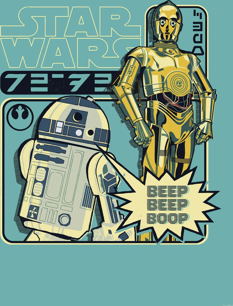 Komar Wandbild- Star Wars Beep Boop - Größe 50 x 70 cm