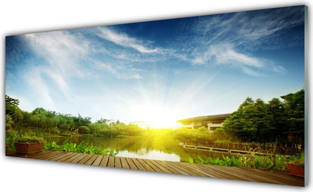 Glasbilder 125x50 Wandbild Druck auf Glas See Landschaft