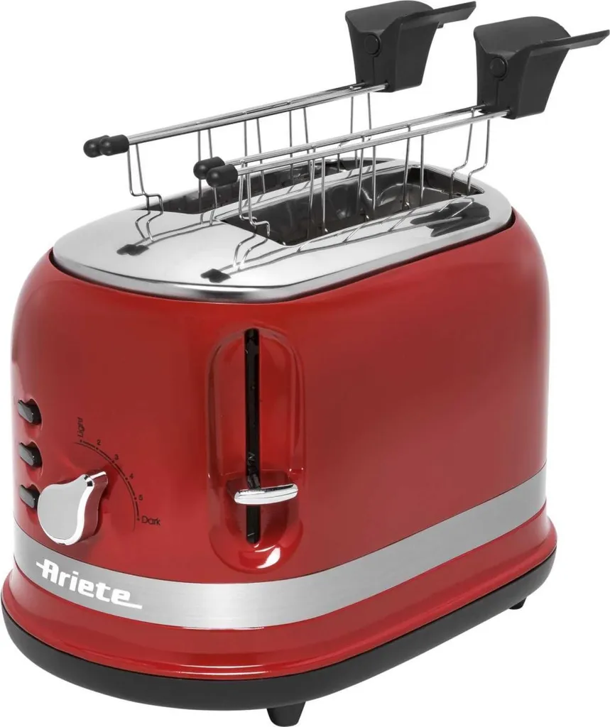 Tostapane Ariete 0149 Due Pinze Sei Diversi Livelli di Doratura Tre Funzioni Rosso 815 W