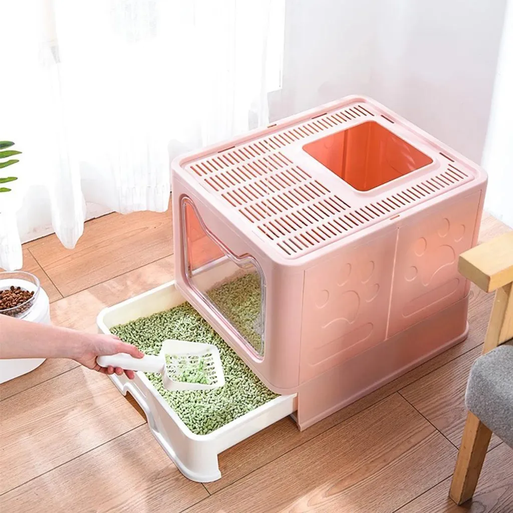 Maison de toilette pliable pour chat idéale pour petits espaces et voyage