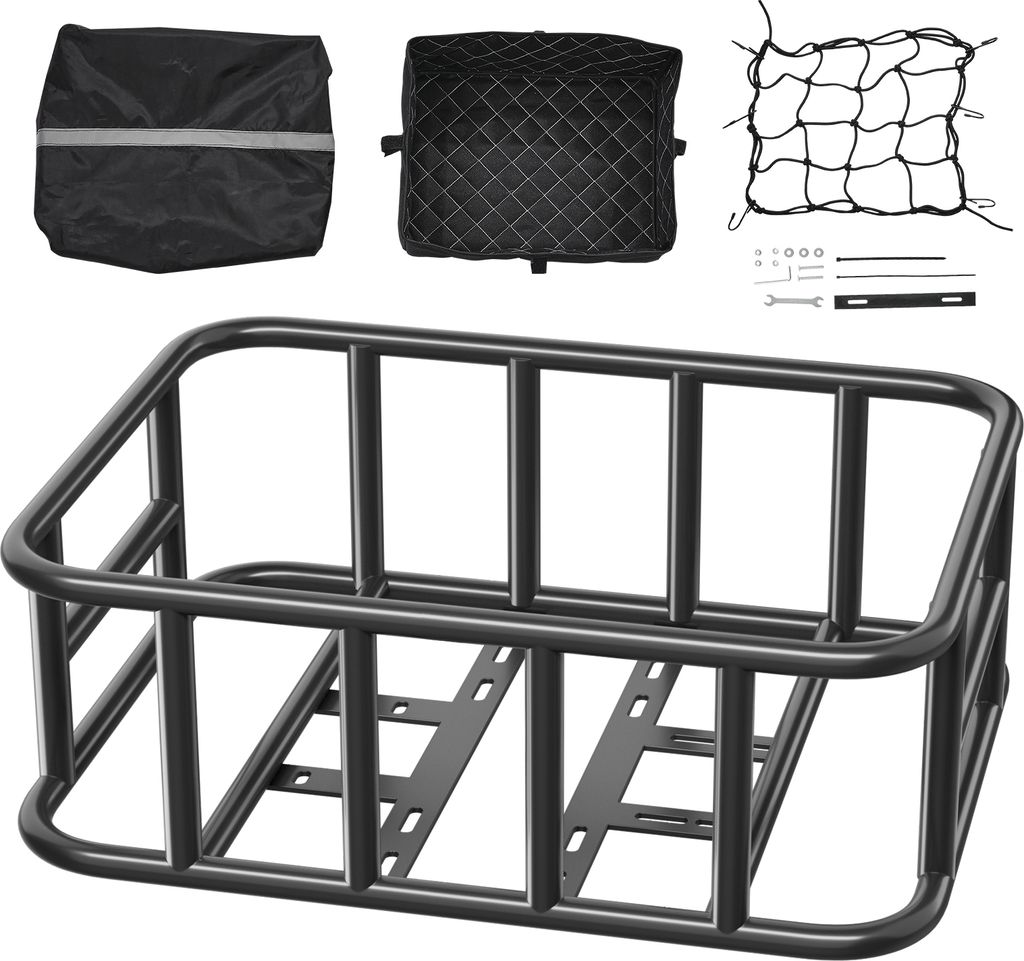 SucceBuy Fahrradkorb hinten Gepäckträger mit Netz 435x330x155mm