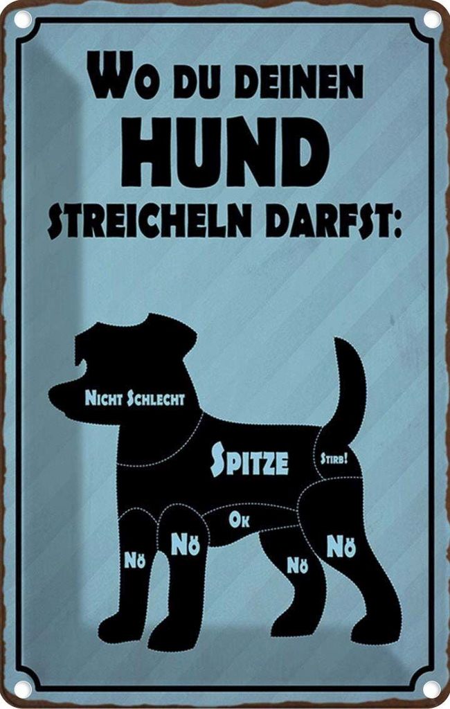 vianmo Blechschild 18x12 cm wo du deinen Hund streicheln Tier Haustier