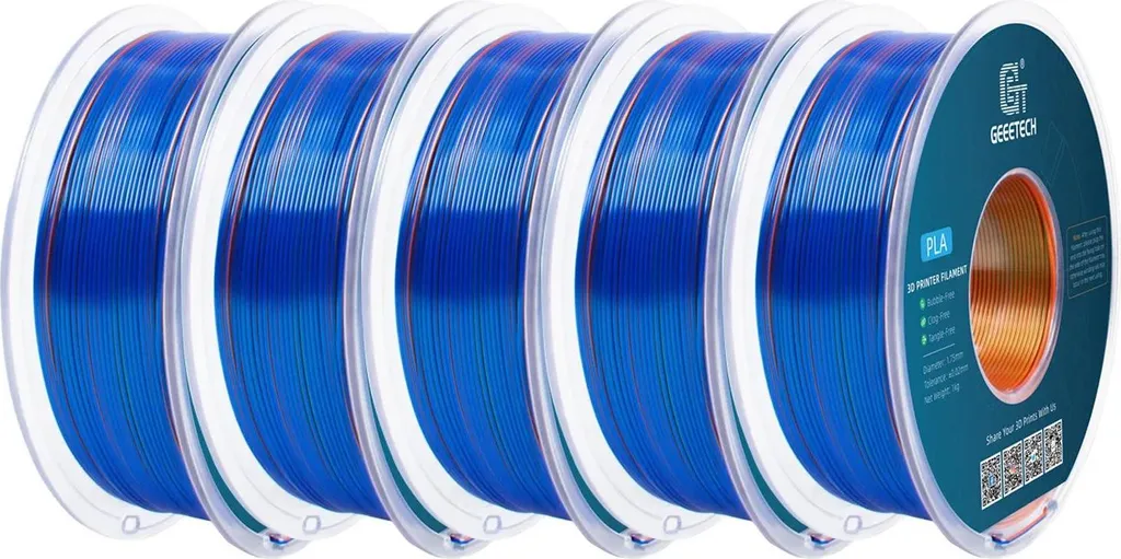 Filament 3D anti-casse écologique brillant orange bleu vert haute qualité