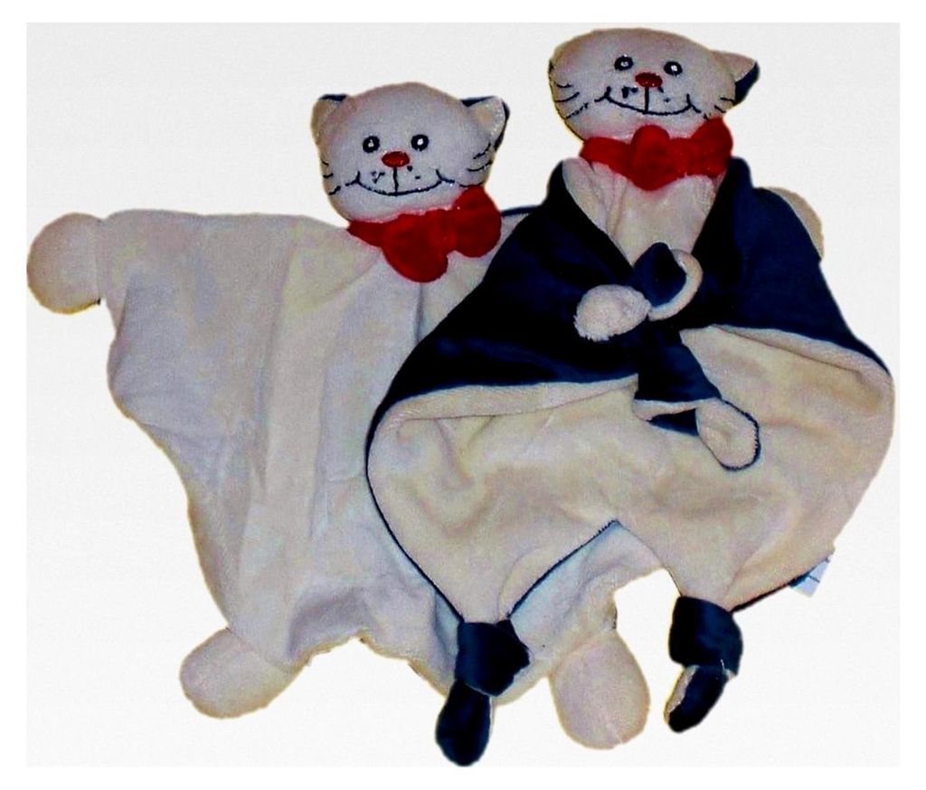 Schmusetuch Katze Mia, Twin Set, beige dunkelviolett, Schnuffeltuch, Trösterchen