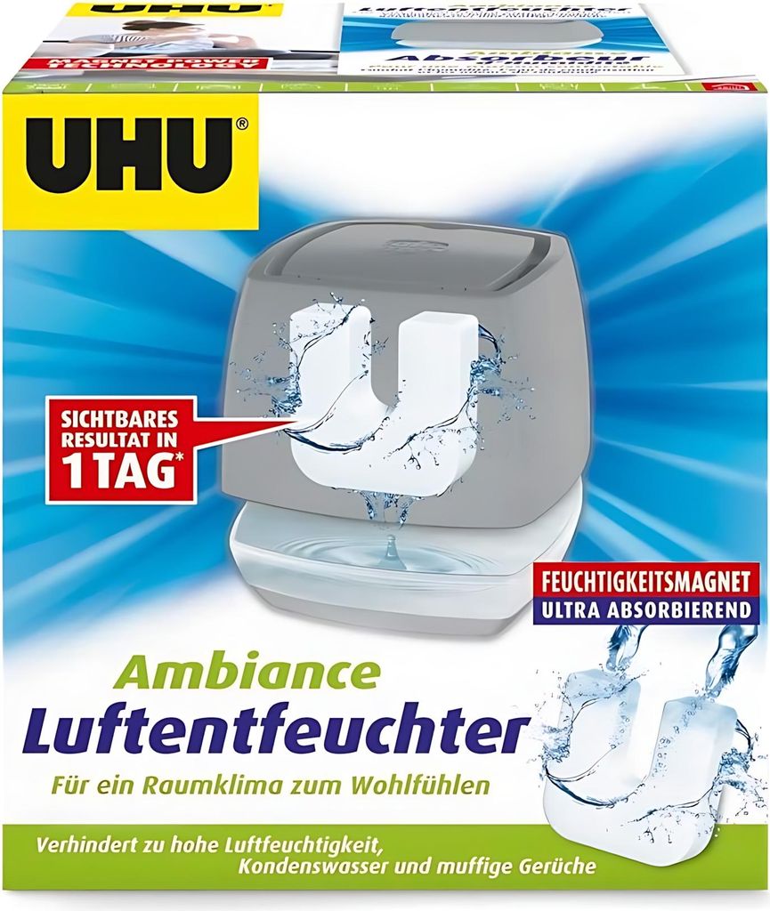 UHU Luftentfeuchter Ambiance anthrazit + Nachfüll-Tab 450g Produktbild 