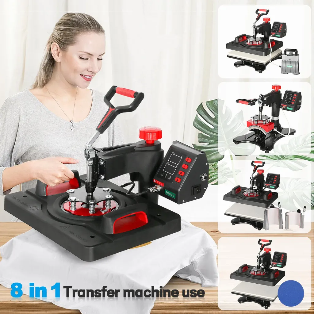 Machine de Sublimation Polyvalente 8 en 1 avec Écran LCD et Prise EU