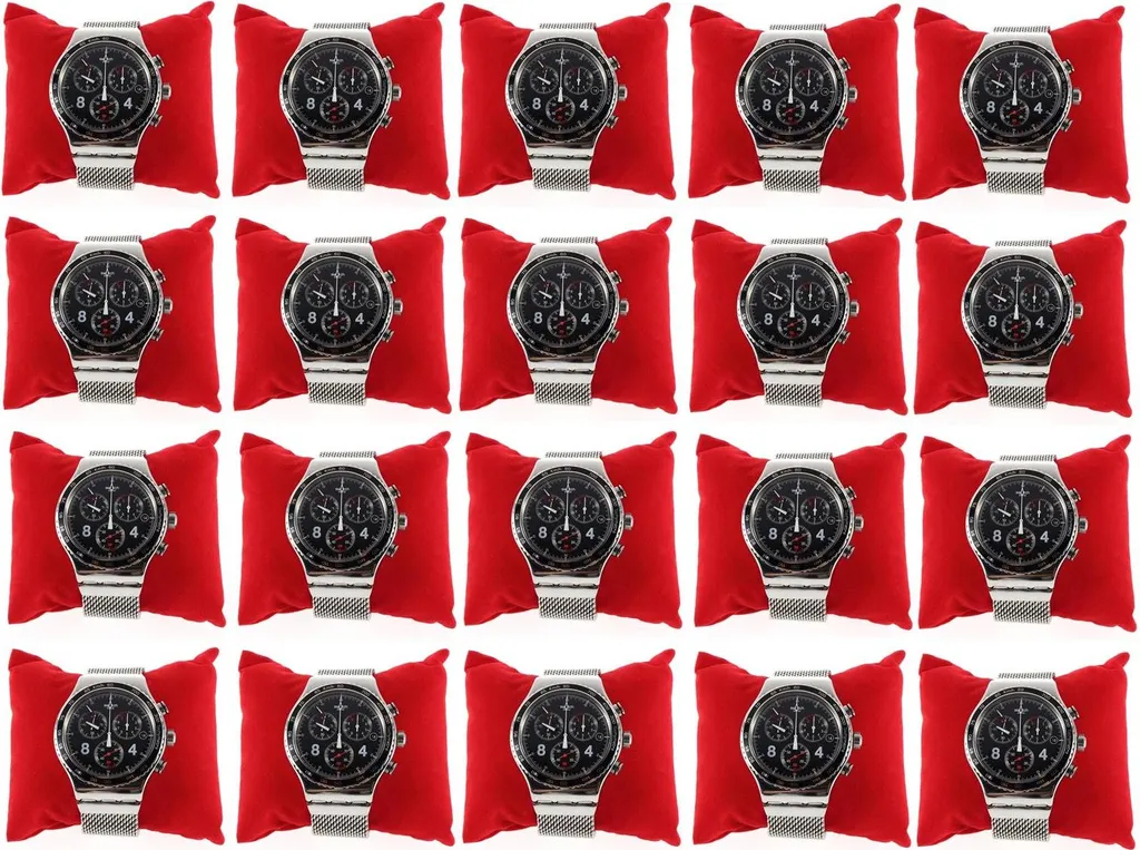 Support pour montre rouge lot de 20 pièces en velours doux anti-rayures