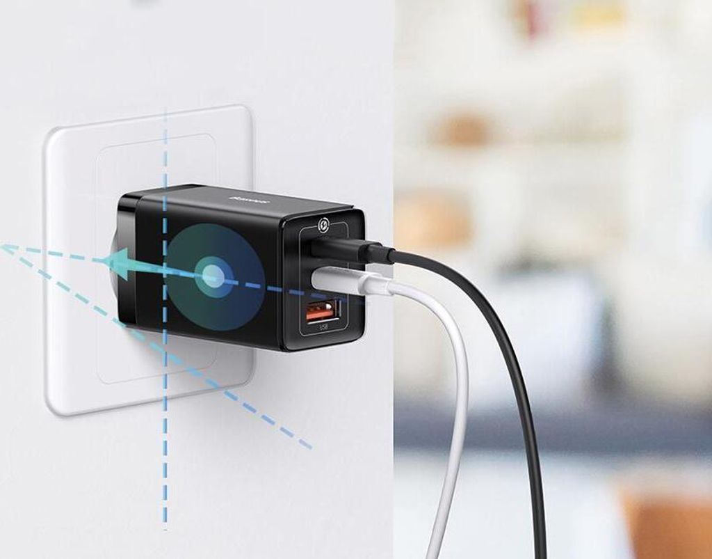 Wandladegerät Baseus GaN5 Pro 2xUSB-C + USB, 65W (schwarz) Produktbild 9