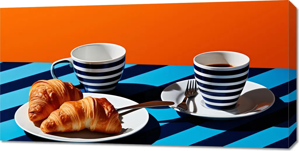Decorazione Parete Croissant 100x50 - Quadro Moderno Canvas Alta Resa