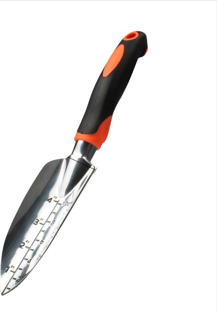 INF Aluminium Pflanzschaufel mit Skala für Garten und Outdoor, 1 Stück Orange