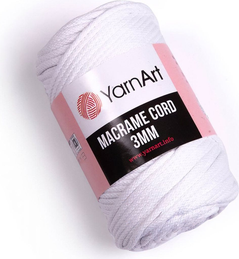 Yarn Art Macrame Cord 3 mm 85 m 751 White Šňůra Obrázek produktu 