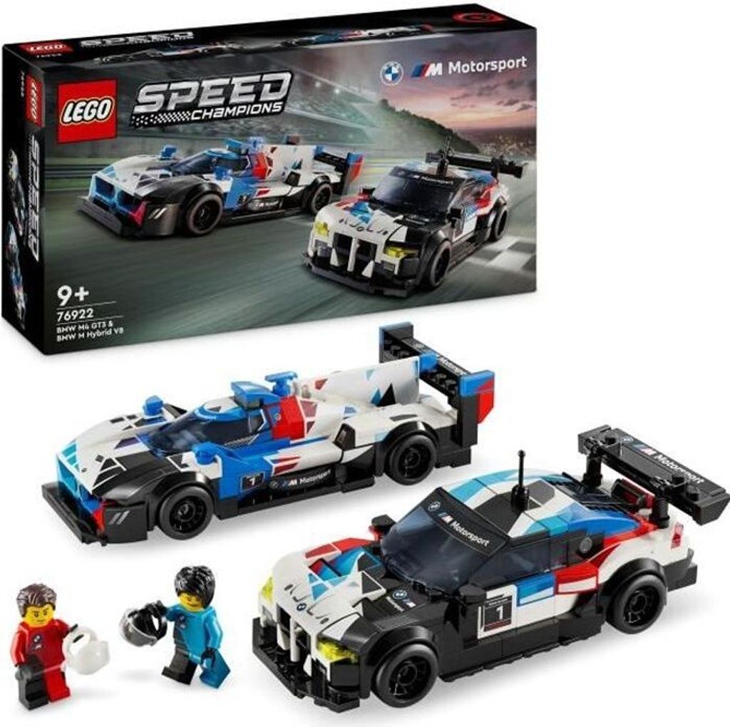LEGO Speed Champions 76922 BMW M4 GT3 und BMW M Hybrid V8 Rennwagen, Geschenkidee