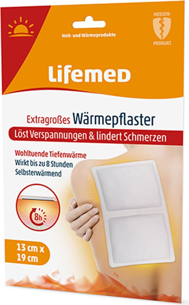 Wohltuendes Wärmepflaster 3 Stück - Extra groß 190x130mm für Rücken, Nacken & Muskeln – Linderung bei Verspannungen weiss