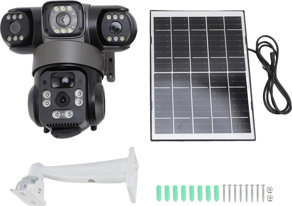 Caméra 4G Solaire : Anti-Intrusion Triple Objectif pour Site Isolé